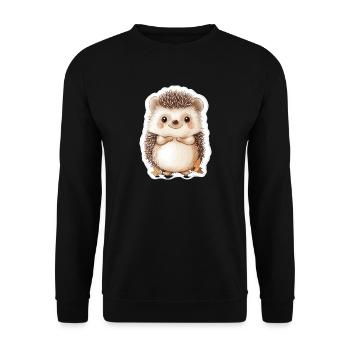 Hedgehog - Unisex Sweatshirt - black - Front - Alina (178cm) & Michal (187cm)