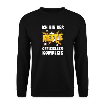 Family motif nephew - Unisex Sweatshirt - black - Front - Alina (178cm) & Michal (187cm)