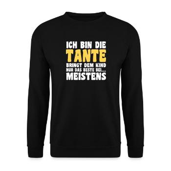 Tante motif familial - Sweat-shirt Unisexe - noir - Devant - Alina (178cm) & Michal (187cm)