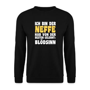 Family motif nephew - Unisex Sweatshirt - black - Front - Alina (178cm) & Michal (187cm)