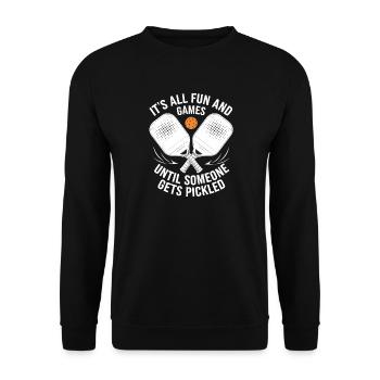 Équipement de pickleball Raquette de padel drôle - Sweat-shirt Unisexe - noir - Devant - Alina (178cm) & Michal (187cm)