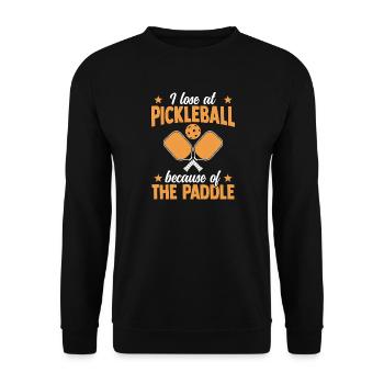 Pickleball Perdre Excuses Raquette de Paddleball - Sweat-shirt Unisexe - noir - Devant - Alina (178cm) & Michal (187cm)