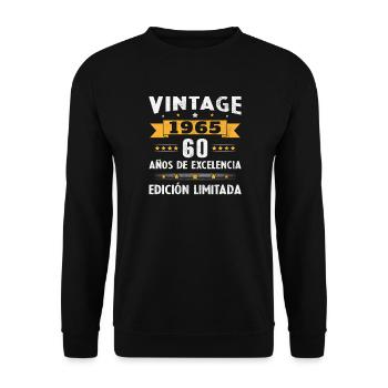 60 Year Old 1965 Vintage Retro Anniversary - Unisex Sweatshirt - black - Front - Alina (178cm) & Michal (187cm)