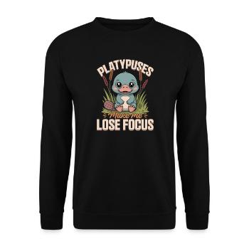 Esthétique amusante Kawaii Platypus - Sweat-shirt Unisexe - noir - Devant - Alina (178cm) & Michal (187cm)
