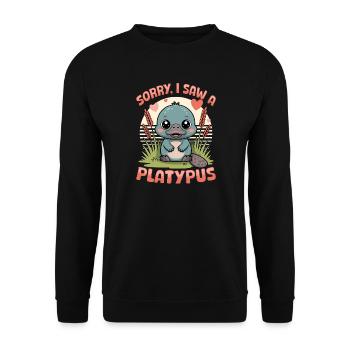 Esthétique amusante Kawaii Platypus - Sweat-shirt Unisexe - noir - Devant - Alina (178cm) & Michal (187cm)