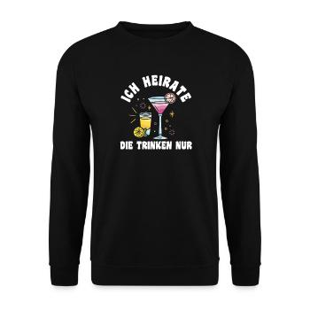 Bachelor Party Team Bride Hen Party - Unisex Sweatshirt - black - Front - Alina (178cm) & Michal (187cm)