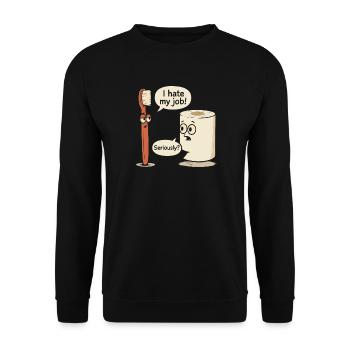 Brosse à dents drôle et papier toilette dessin animé - Sweat-shirt Unisexe - noir - Devant - Alina (178cm) & Michal (187cm)