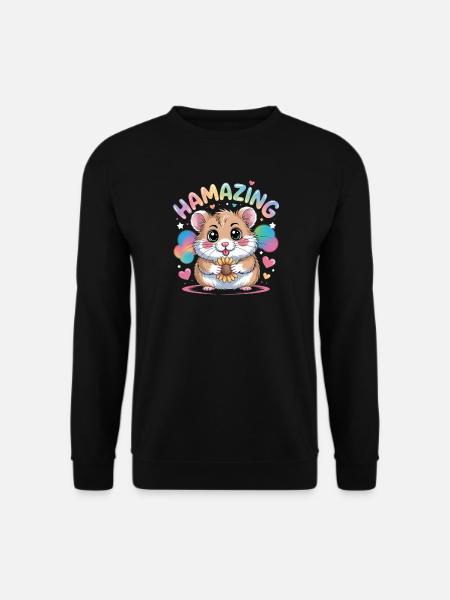 Hamazing Kawaii Hamster Seed Hearts - Unisex Sweatshirt - black
