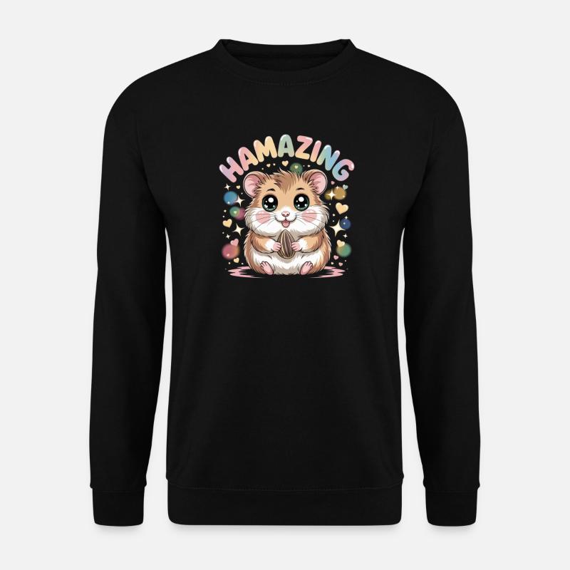 Hamazing Kawaii Hamster Samen Herzen - Unisex Pullover - Schwarz