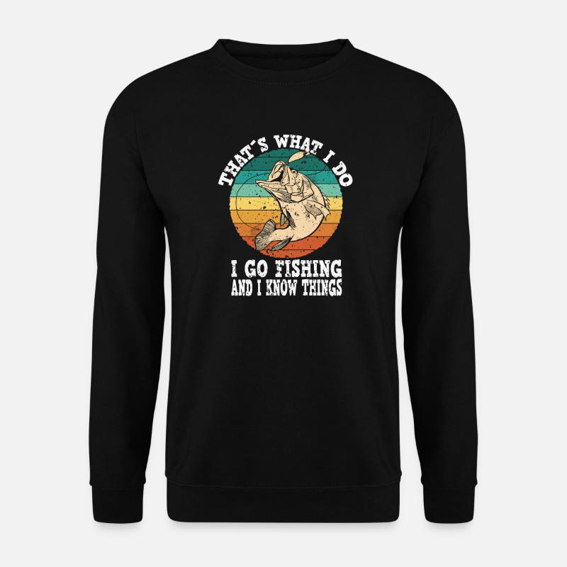 Retro Fisch Meme Motiv - Unisex Pullover - Schwarz