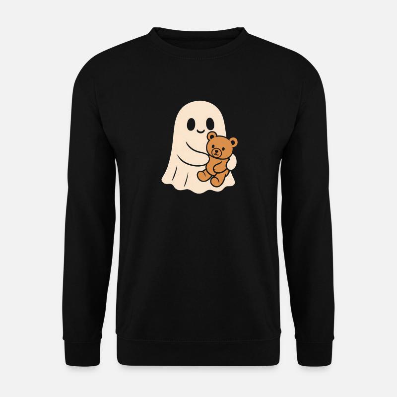 Cuddly Ghost with Teddy - Unisex Sweatshirt - black