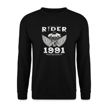 Cycliste depuis 1991 - 34 ans de routes ouvertes et - Sweat-shirt Unisexe - noir - Devant - Alina (178cm) & Michal (187cm)