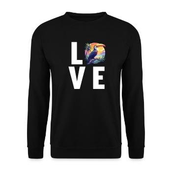 Toucans Toucan - Unisex Sweatshirt - black - Front - Alina (178cm) & Michal (187cm)