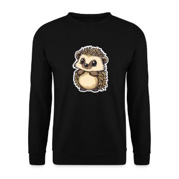 Hedgehog - Unisex Sweatshirt - black - Front - Alina (178cm) & Michal (187cm)