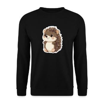 Hedgehog - Unisex Sweatshirt - black - Front - Alina (178cm) & Michal (187cm)