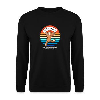 Gingerbread Christmas Gingerbread Man Gingerbread - Unisex Sweatshirt - black - Front - Alina (178cm) & Michal (187cm)