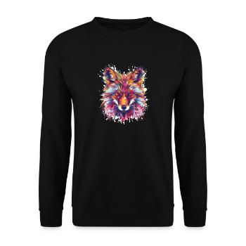 Fox Watercolor - Unisex Sweatshirt - black - Front - Alina (178cm) & Michal (187cm)