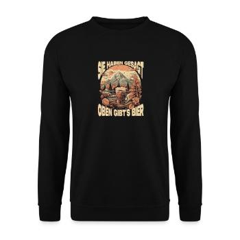 Wandern Sprüche Wanderer Wanderoutfits - Unisex Pullover - Schwarz - Vorne - Alina (178cm) & Michal (187cm)