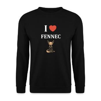 J aime Fennec - Sweat-shirt Unisexe - noir - Devant - Alina (178cm) & Michal (187cm)