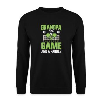 Pickleball Grand-père grands-parents Jeu de pagaie Cadeau - Sweat-shirt Unisexe - noir - Devant - Alina (178cm) & Michal (187cm)