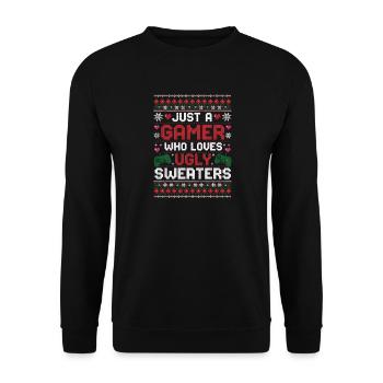 Ugly Christmas Gamer Weihnachten Zocker Gaming - Unisex Sweatshirt - black - Front - Alina (178cm) & Michal (187cm)