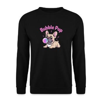 Bubble Pup Bouledogue Français avec bulle de savon - Sweat-shirt Unisexe - noir - Devant - Alina (178cm) & Michal (187cm)
