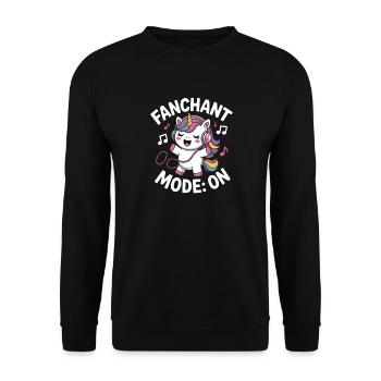 K-Pop Fanchant Korea Music - Unisex Sweatshirt - black - Front - Alina (178cm) & Michal (187cm)