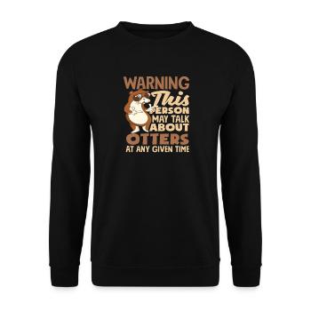 Sea Otter Lover Gift - Unisex Sweatshirt - black - Front - Alina (178cm) & Michal (187cm)