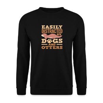 Sea Otter Cartoon Dogs - Unisex Sweatshirt - black - Front - Alina (178cm) & Michal (187cm)