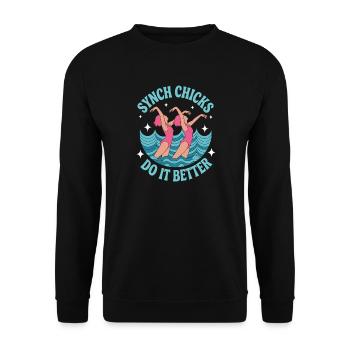 Synchronschwimmen Kunstschwimmen Wassersport - Unisex Pullover - Schwarz - Vorne - Alina (178cm) & Michal (187cm)