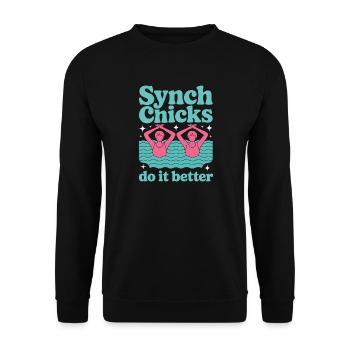 Synchronschwimmen Kunstschwimmen Wassersport - Unisex Pullover - Schwarz - Vorne - Alina (178cm) & Michal (187cm)