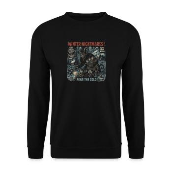 Winter Nightmares Krampus Movie Poster Halloween - Unisex Sweatshirt - black - Front - Alina (178cm) & Michal (187cm)
