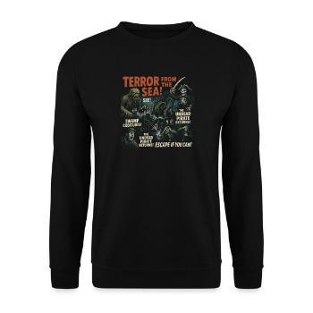 Terreur de la mer Horreur Film Affiche Halloween - Sweat-shirt Unisexe - noir - Devant - Alina (178cm) & Michal (187cm)