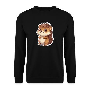 Hedgehog - Unisex Sweatshirt - black - Front - Alina (178cm) & Michal (187cm)