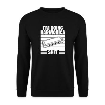 Harmonica Musican Doing Shit Harmonica - Unisex Pullover - Schwarz - Vorne - Alina (178cm) & Michal (187cm)