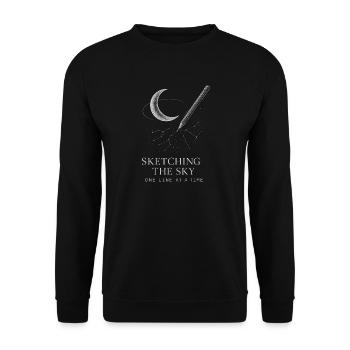 Skizzieren Sie Die Sterne Kosmische Astronomie - Unisex Pullover - Schwarz - Vorne - Alina (178cm) & Michal (187cm)