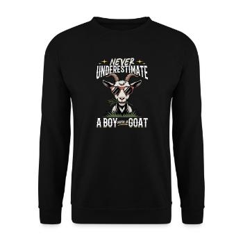 Funny Farm Animal Goat - Unisex Sweatshirt - black - Front - Alina (178cm) & Michal (187cm)