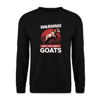 Funny Farm Animal Goat - Unisex Pullover - Schwarz - Vorne - Alina (178cm) & Michal (187cm)