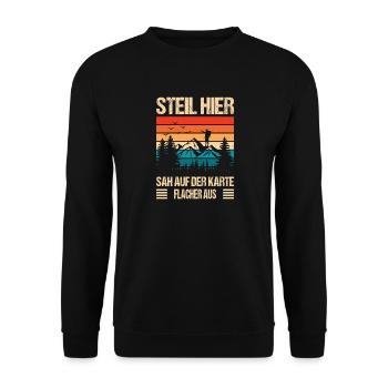 Wandern Sprüche Wanderer Wanderoutfits - Unisex Pullover - Schwarz - Vorne - Alina (178cm) & Michal (187cm)