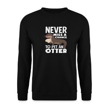 Seeotter Cartoon Haustier Ein Otter - Unisex Pullover - Schwarz - Vorne - Alina (178cm) & Michal (187cm)