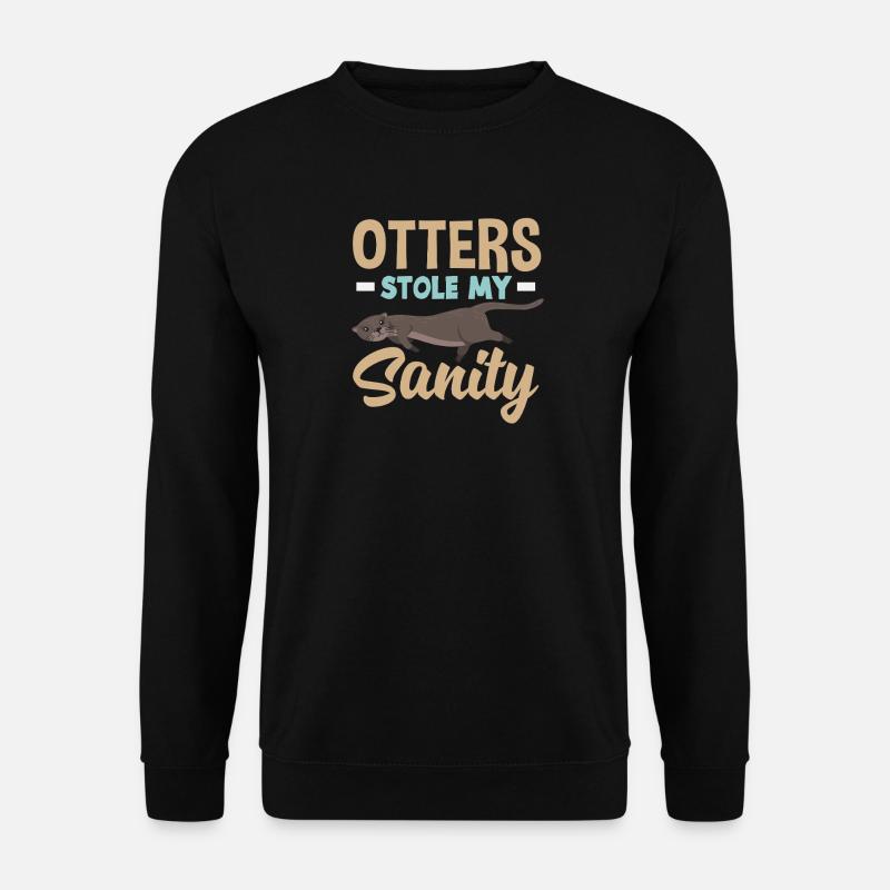 Seeotter Cartoon Sanity - Unisex Pullover - Schwarz