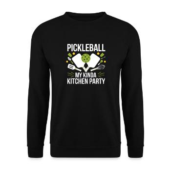 Pickleball My Kinda Kitchen Party - Unisex Sweatshirt - black - Front - Alina (178cm) & Michal (187cm)