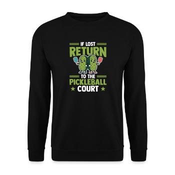 Pickleball Gurken Kombination Dinkball Outfit - Unisex Pullover - Schwarz - Vorne - Alina (178cm) & Michal (187cm)
