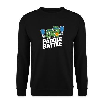 Paddleball Pickleball Gift Paddle Battle - Unisex Sweatshirt - black - Front - Alina (178cm) & Michal (187cm)