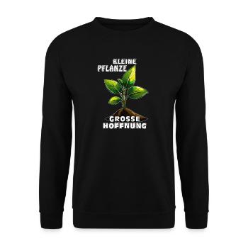 SMALL PLANT, BIG HOPE - Unisex Sweatshirt - black - Front - Alina (178cm) & Michal (187cm)