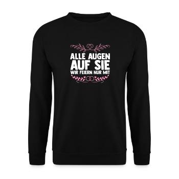 Bachelor Party Team Bride Hen Party - Unisex Sweatshirt - black - Front - Alina (178cm) & Michal (187cm)