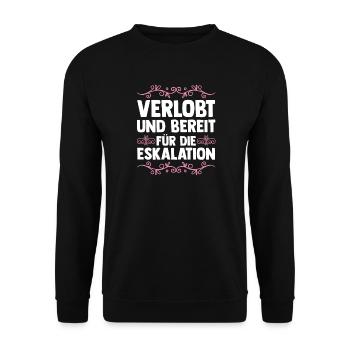 Bachelor Party Team Bride Hen Party - Unisex Sweatshirt - black - Front - Alina (178cm) & Michal (187cm)