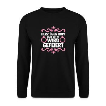 Bachelor Party Team Bride Hen Party - Unisex Sweatshirt - black - Front - Alina (178cm) & Michal (187cm)