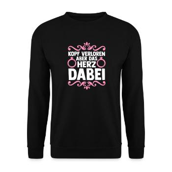 Bachelor Party Team Bride Hen Party - Unisex Sweatshirt - black - Front - Alina (178cm) & Michal (187cm)