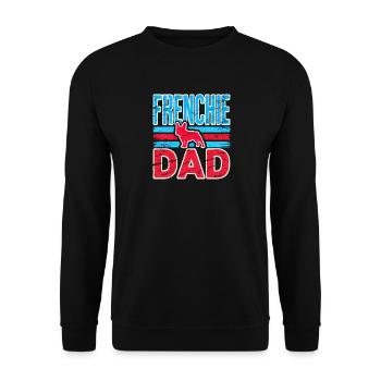 Frenchie Dad Vintage Bulldog, Chiens d’amour - Sweat-shirt Unisexe - noir - Devant - Alina (178cm) & Michal (187cm)